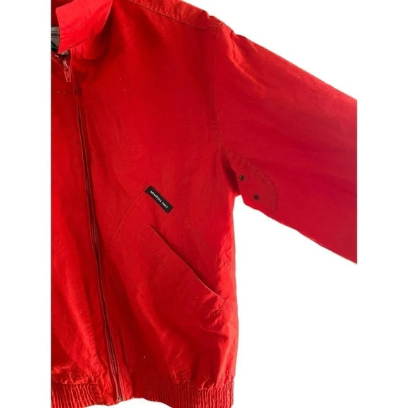 Members Only By Europe Craft Men's Red Full Zipped Bomber Jacket Size 36 - Picture 2 of 5